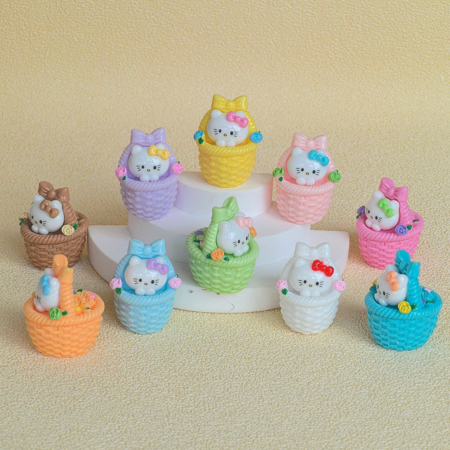TT0581-10 Pieces Mixed flower basket HK ornaments