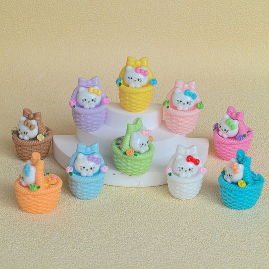 TT0581-10 Pieces Mixed flower basket HK ornaments