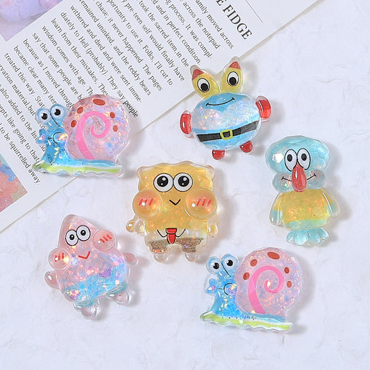 TT0604-20 Pieces Mixed SpongeBob SquarePants series resin patches