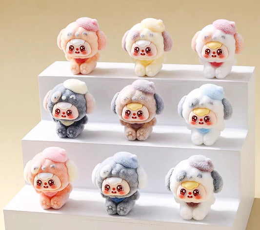 TT0583-9 Pieces Mixed flocking figure ornaments
