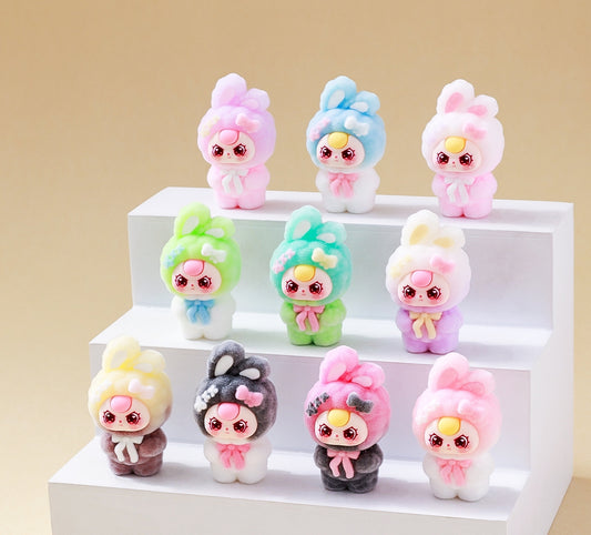 TT0602-10 Pieces Mixed flocking gradient babythree ornaments