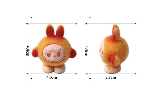 TT0609-8 Pieces Mixed flocking labubu ornaments