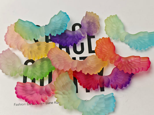 TT0586-10 Pieces Mixed gradient angel wing beads . Fit for bead pens