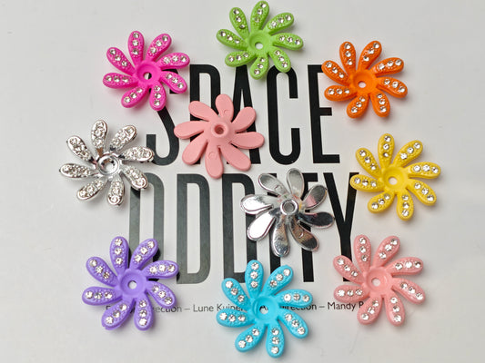 TT0587-20 Pieces Mixed colorful flower beads . Fit for bead pens
