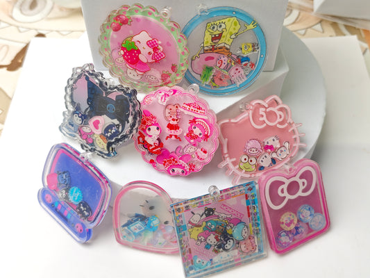 TT0621-10 Pieces Mixed Sanrio series Shaker pendants